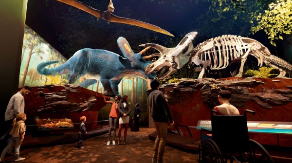 Future Museum Torosaur Clash Exhibit Rendering