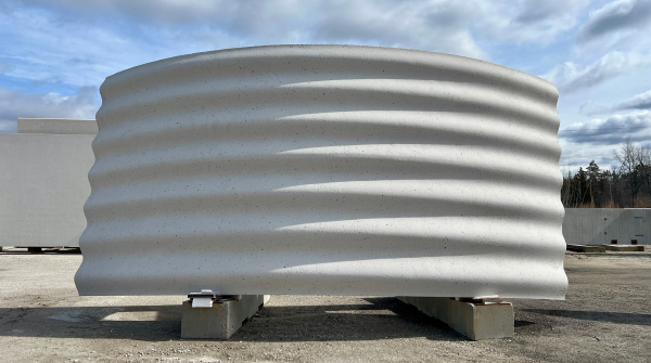 large ridged stone panel for the exterior of the Future Museum building